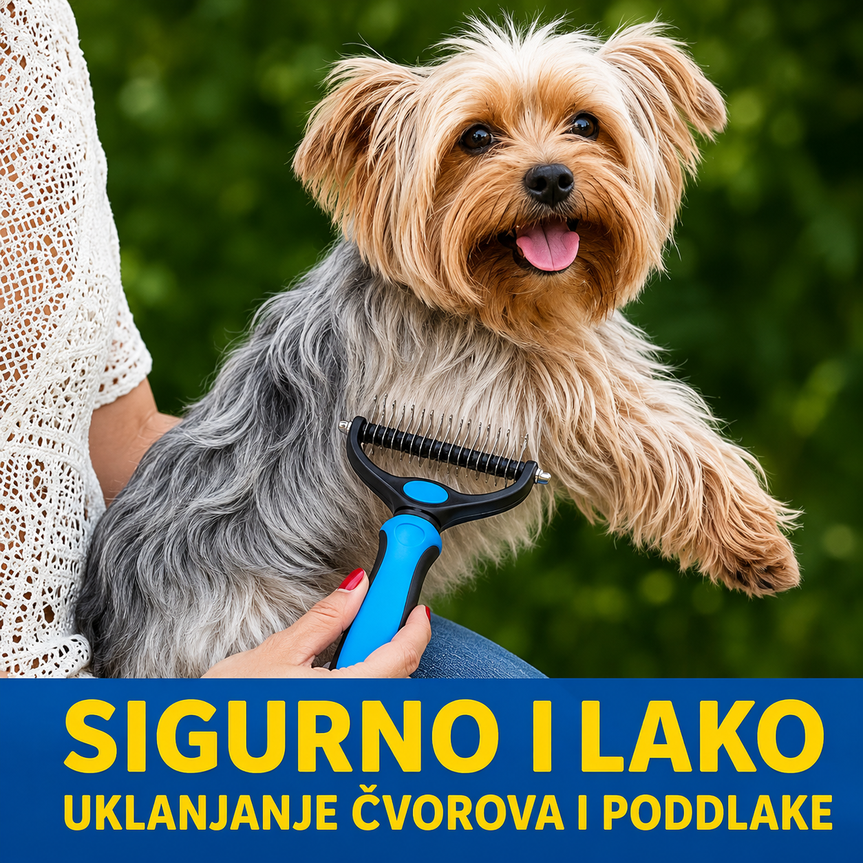 Dvostrana četka za uklanjanje dlaka i poddlake | DETANGLE